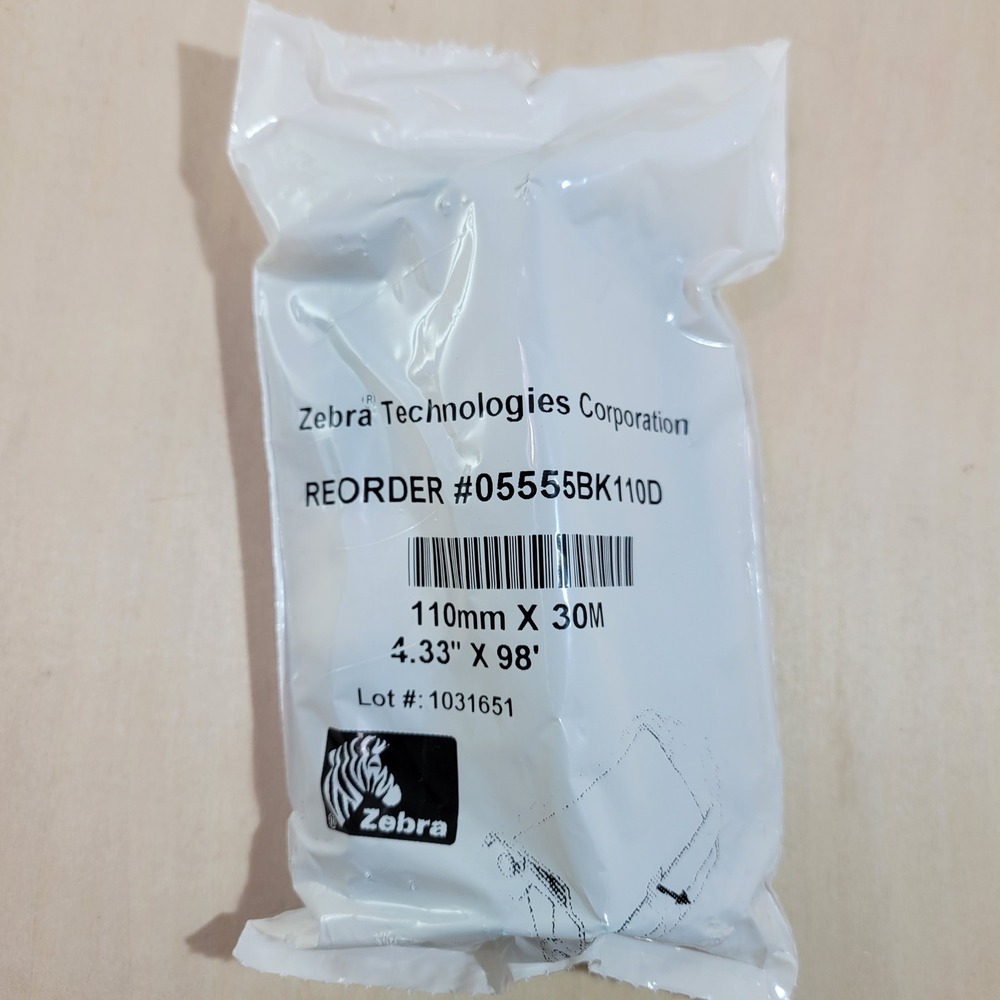 Zebra Technologies 05555BK110D 110mm x 30M Wax Resin Ribbon for Barcode Printers